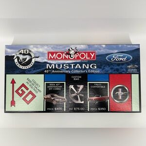 Monopoly Ford Mustang 40th Anniversary Collectors Edition Complete Preowned